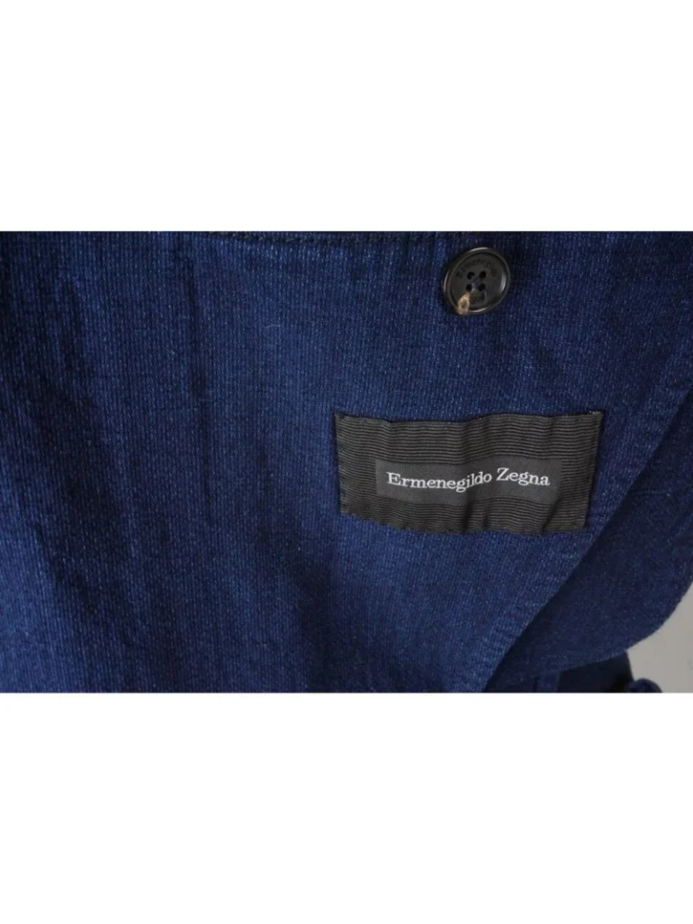 Ermenegildo Zegna Cotton Woven Indigo Blue Sport Coat Jacket Sz 38R BRAND NEW